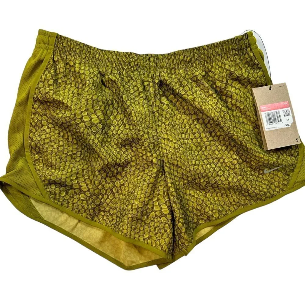 NWT NIKE Girls 2 Pair Running Gold & Training Black Athletic Shorts Size Large
